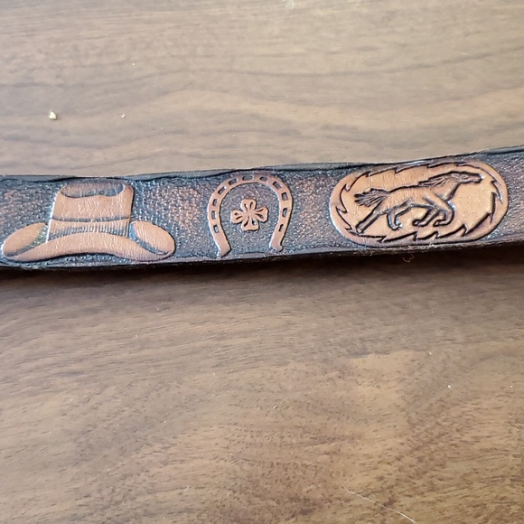 Leather Cowboy belt - Picture 3 of 5